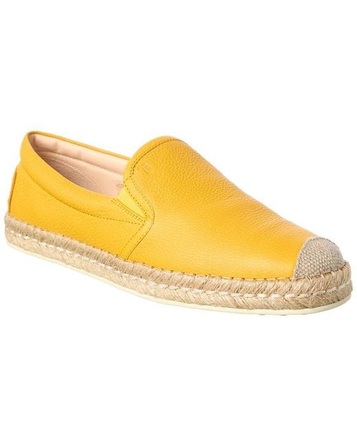 Tod's Yellow Leather Espadriller