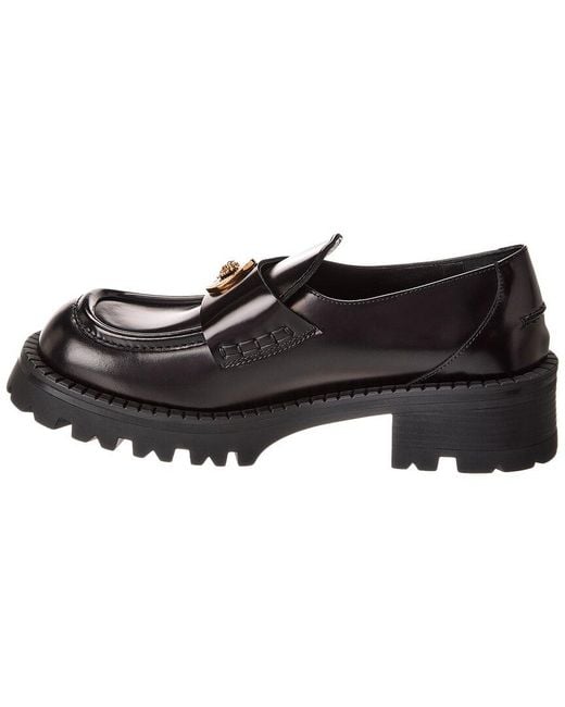 Versace Black Leather Loafer