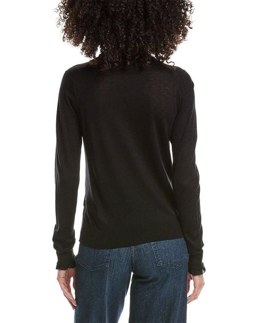 3.1 Phillip Lim Black Faux Layered Wool & Silk-Blend Sweater