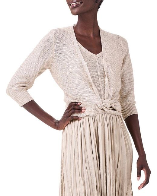 NIC+ZOE Pink Petite Subtle Sparkle 4-Way Cardigan