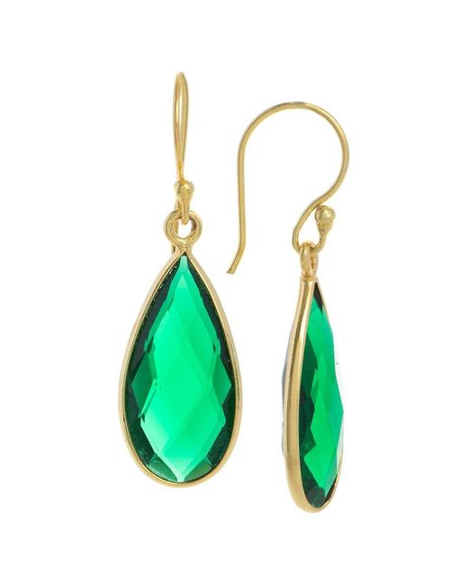 Saachi Green 18k Plated Drop Earrings