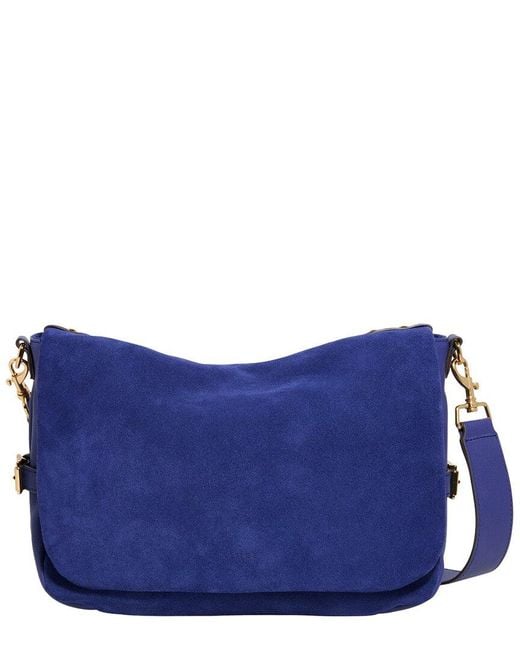 Aimee Kestenberg Blue Gramercy Suede Messenger