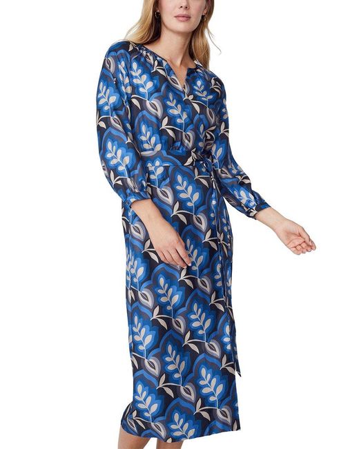 J.McLaughlin Blue Seville Silk-Blend Dress
