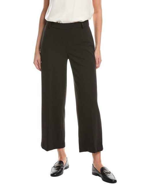 Anne Klein Black Pull-On Wide Leg Crop Pant