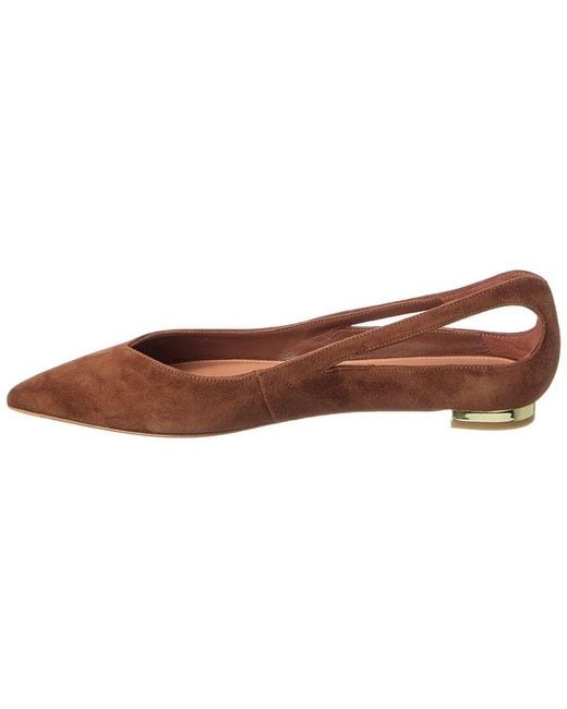 Aquazzura Brown Suede Ballerina Flat