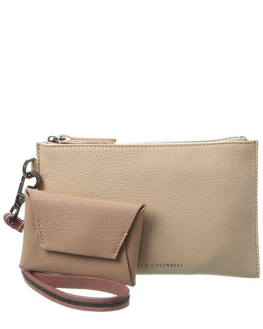 Brunello Cucinelli Natural Leather Pouches