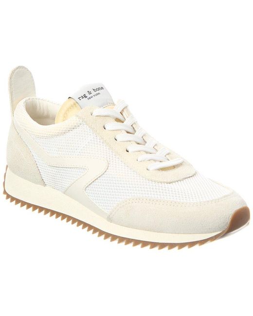 Rag & Bone White Retro Runner Mesh & Suede Sneaker