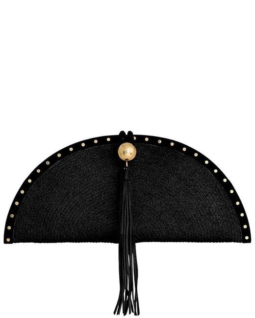 Rebecca Minkoff Black Half Moon Clutch With Micro Studs
