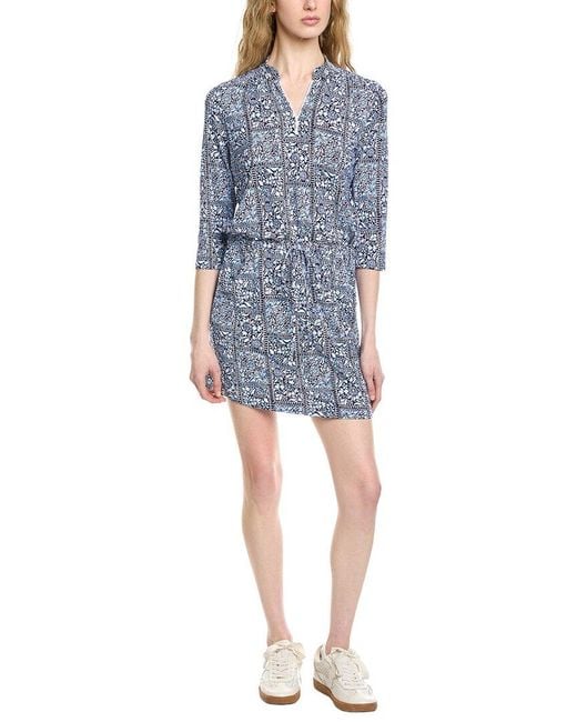 IBKUL Blue 3/4-Sleeve Drawstring Dress