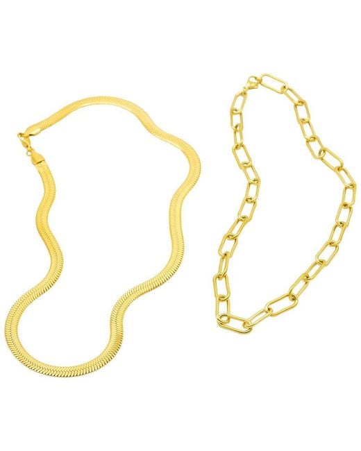 Adornia Metallic 14k Plated Stackable Necklace