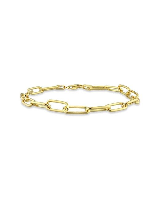 Italian Silver Metallic Paperclip Chain Bracelet