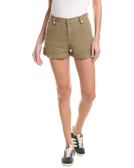 L'Agence Green Leo High-Rise Linen Safari Short