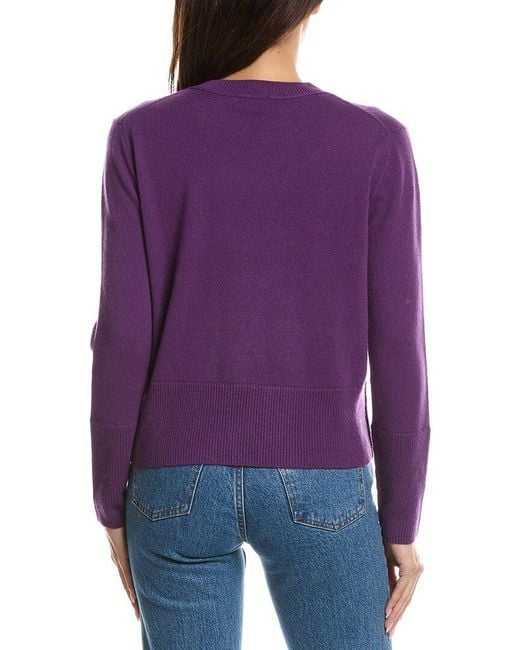 Forte Purple Exposed Seam Crewneck Cashmere Sweater