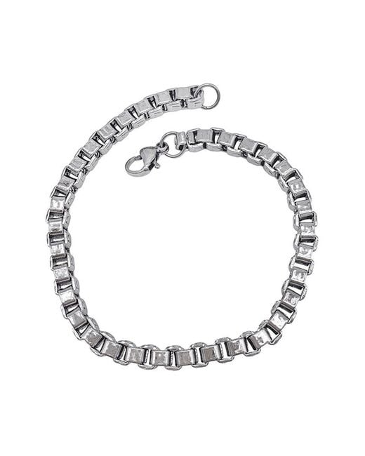 Adornia Metallic Stainless Steel Box Chain Bracelet for men