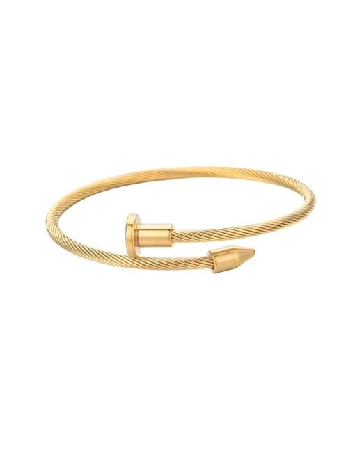 Adornia Metallic 18K Plated Stainless Steel Nail Head Wrap Cuff Bracelet