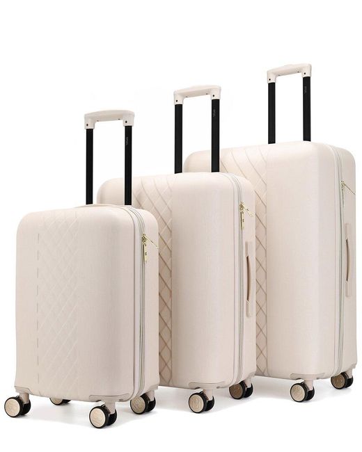 Badgley Mischka Diamond 3pc Expandable Luggage Set in Natural Lyst