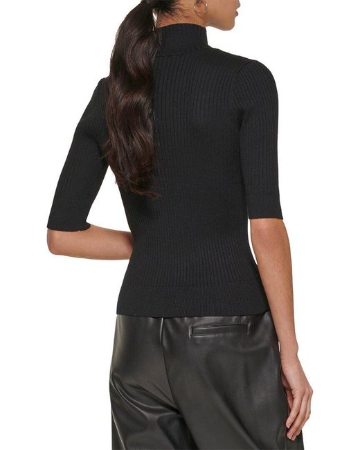 DKNY Black Mock Neck Sweater