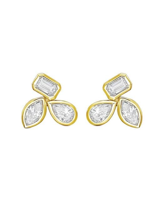 Diana M Metallic Diana M. 14K 12.00 Ct. Tw. Lab-Grown Diamond Bezel Earrings