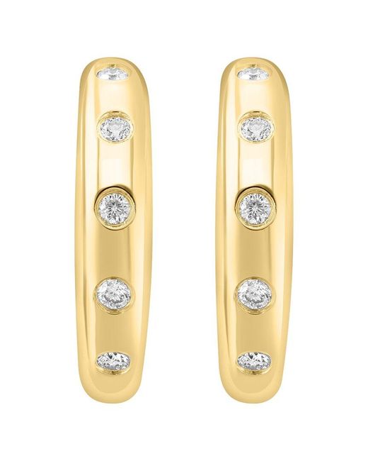 Effy Fine Jewelry Metallic 14K 0.10 Ct. Tw. Diamond Earrings
