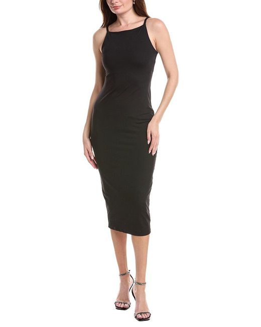 Susana Monaco Black Boat Neck Midi Dress