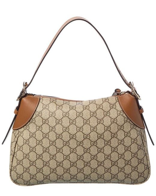 Gucci Brown Gg Emblem Medium Shoulder Bag