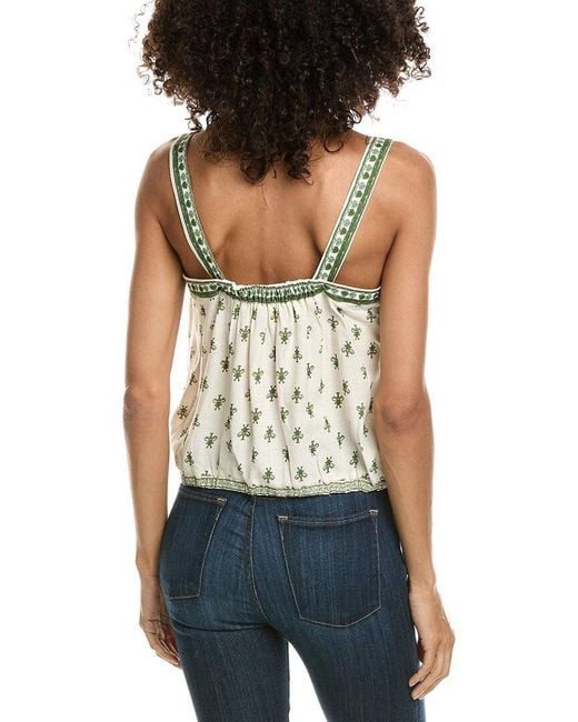Max Studio Blue Sleeveless Bubble Hem Linen-Blend Top