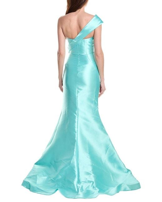 Jovani Blue Solid Gown