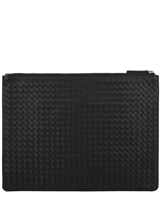 Dragon Diffusion Black A4 Pochette Leather Pouch Bag