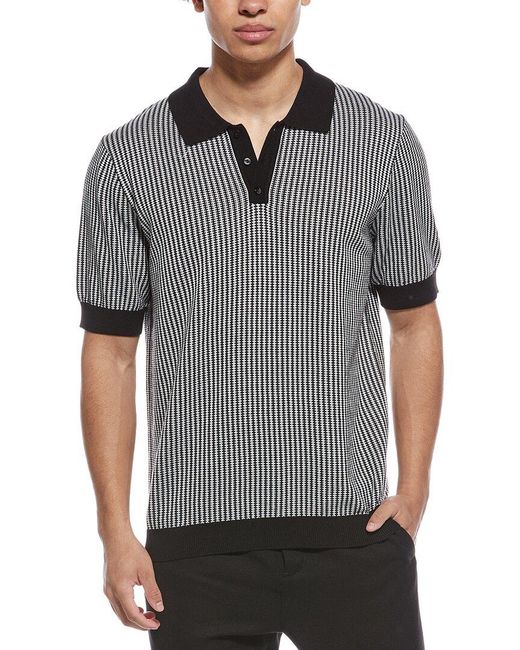 Truth Gray Striped Polo Sweater for men
