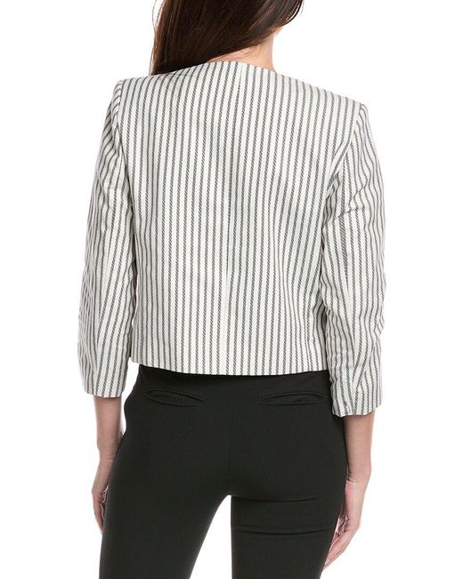 Tahari Gray Cropped Jacket