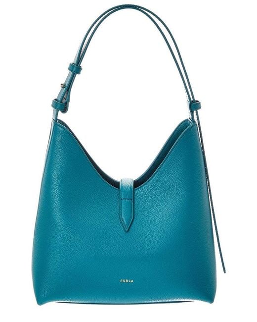 Furla Blue Goccia Leather Hobo