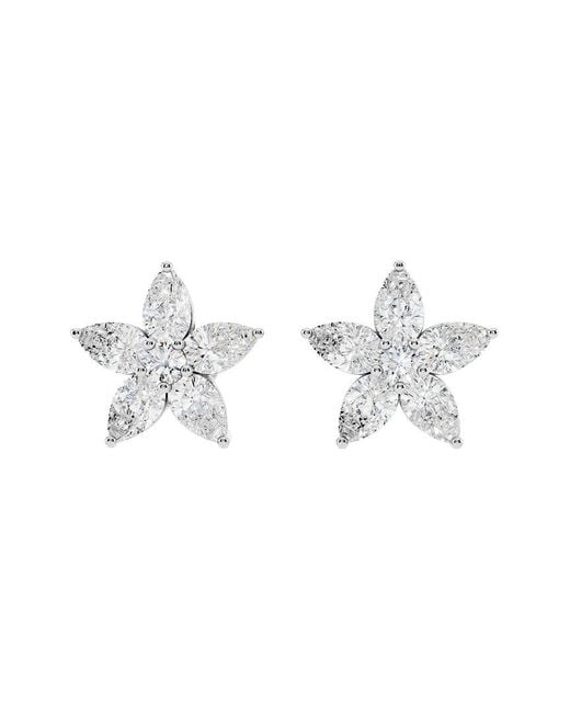 Sabrina Designs Lab Grown Diamonds Metallic 14K 1.21 Ct. Tw. Lab-Grown Diamond Floral Earring
