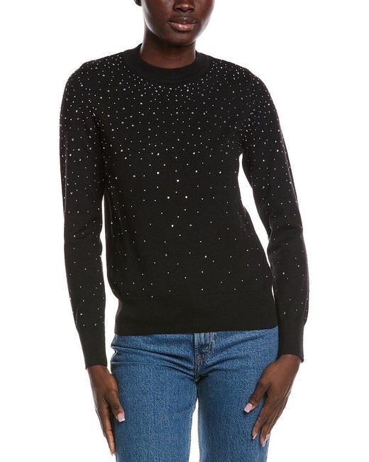 Nanette Lepore Black Rhinestone Sweater