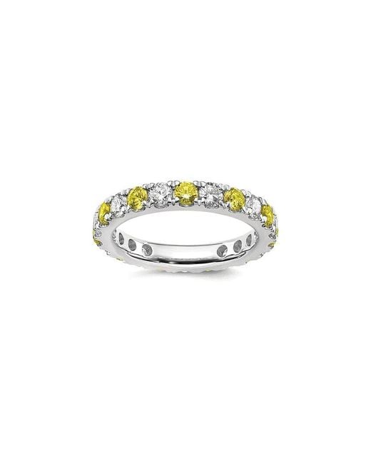 Lab Grown Gemstones White 14K 2.50 Ct. Tw. Lab-Grown Diamond & Lab-Grown Sapphire Eternity Ring