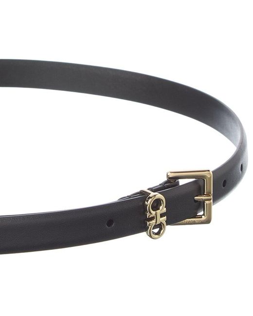 Ferragamo Black Gancini Leather Belt