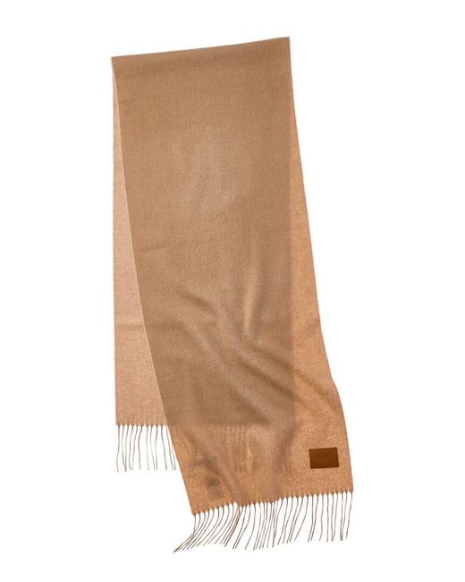 Vince Natural Double-Face Solid Long Leather-Trim Wool & Cashmere-Blend Scarf