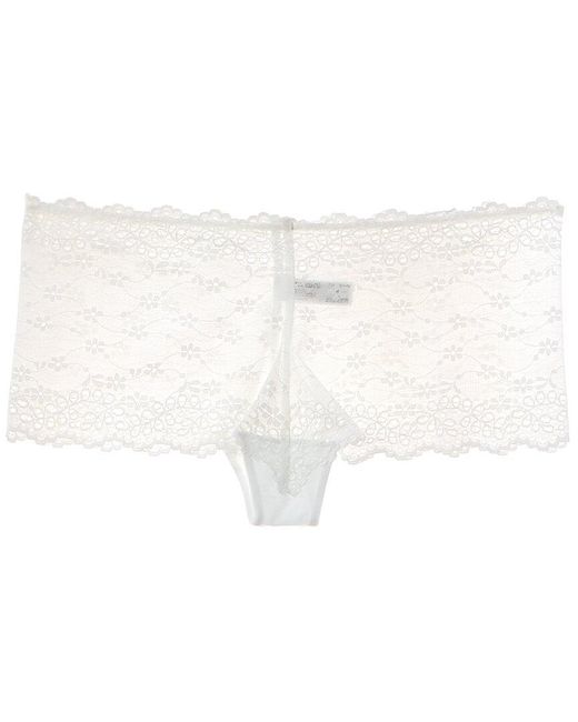 B.tempt'd White B.Temptd By Wacoal Inspired Eyelet Boyshort