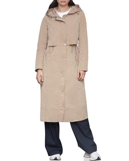Avec Les Filles Natural Hooded Maxi Rain Coat