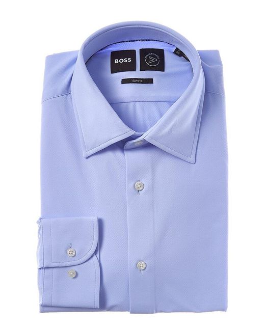 Boss Blue Hank Kent Slim Fit Dress Shirt for men