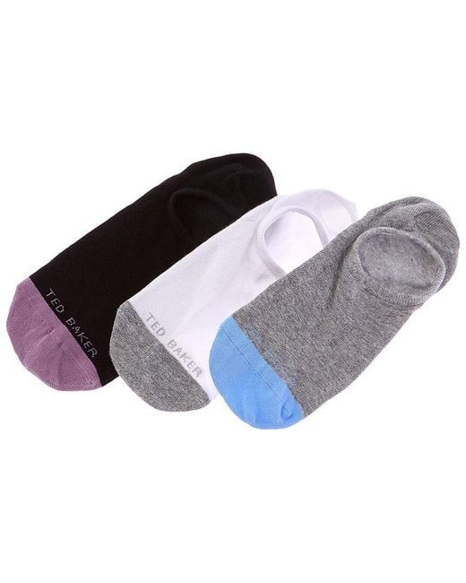Ted Baker Blue 3Pk Liner Socks for men
