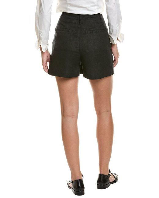 Madewell Black Pintucked Linen Short