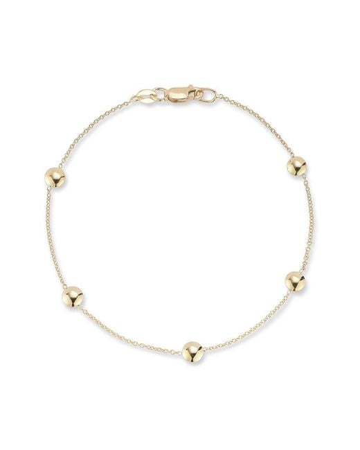 Italian Gold Natural 14K Button Station Bracelet