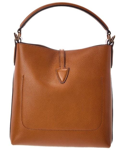 Tod's Brown T Timeless Pendant Bucket Bag