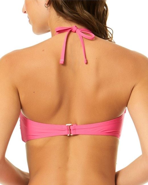 Cece Pink Contrast Ruffle Halter Top