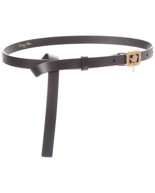 Dior White Lumiere De Rose Leather Belt
