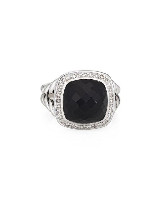 David Yurman Black Albion 0.22 Ct. Tw. Diamond & Onyx Ring (Authentic Pre- Owned)