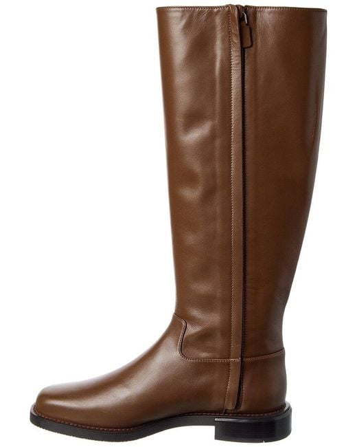 Stuart Weitzman Brown Leather Knee-High Riding Boot