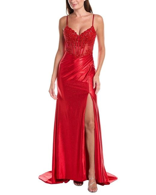 Issue New York Red Embellished Maxi Dress