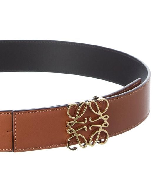 Loewe Brown Anagram Reversible Leather Belt