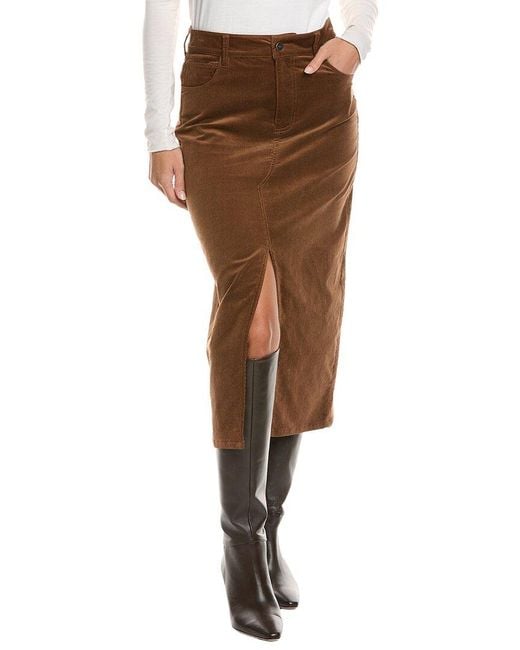 PAIGE Brown Meadow Midi Skirt
